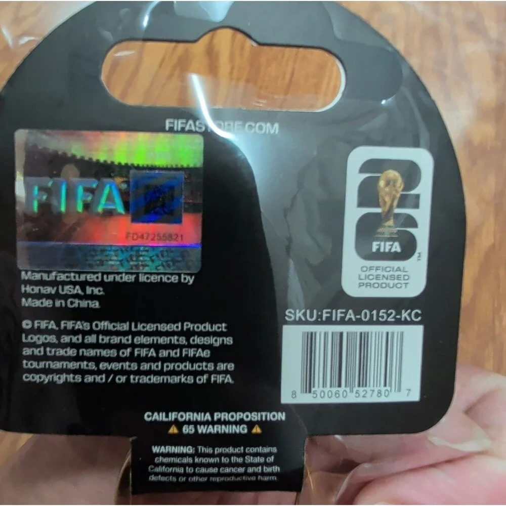 FIFA Official Licensed Metal Keychain Lot of 2 CAN MEX USA Trophy Gold/Blue